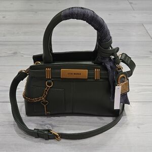 Steve Madden Olive Satchel with Gold Accents